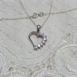 Ross Simons Heart Pendant Necklace Sterling Silver